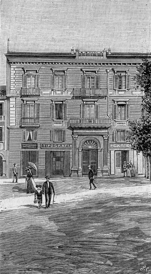 Potenza – Piazza della Prefettura, lato orientale (xilografia)