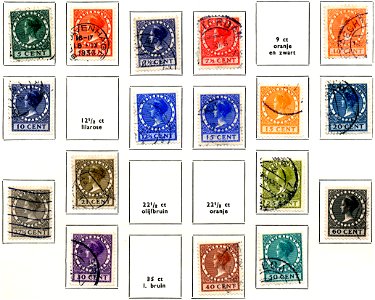 Postzegel 1926-39 mw 5-50 cent