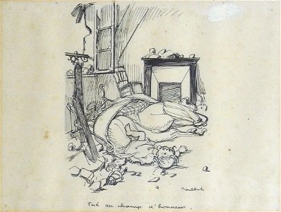 Poulbot F. - Ink - « Tué au champ d’honneur » - 22x29.9cm