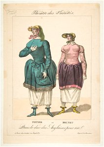 Potier et Brunet, Dans le duo des Anglaises pour Rire, from Théâtre des Variétés. Free illustration for personal and commercial use.