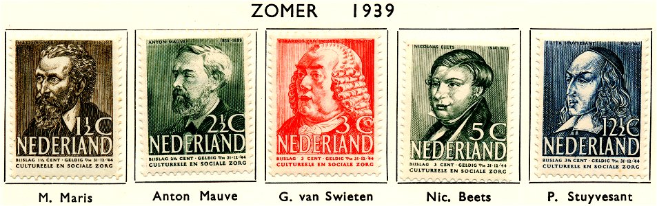 Postzegel NL 1939 nr318-322