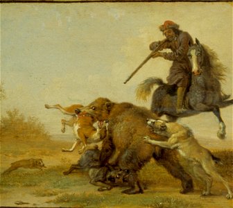 Potter, Paulus - Punishment of a Hunter (The Bearhunt). Free illustration for personal and commercial use.
