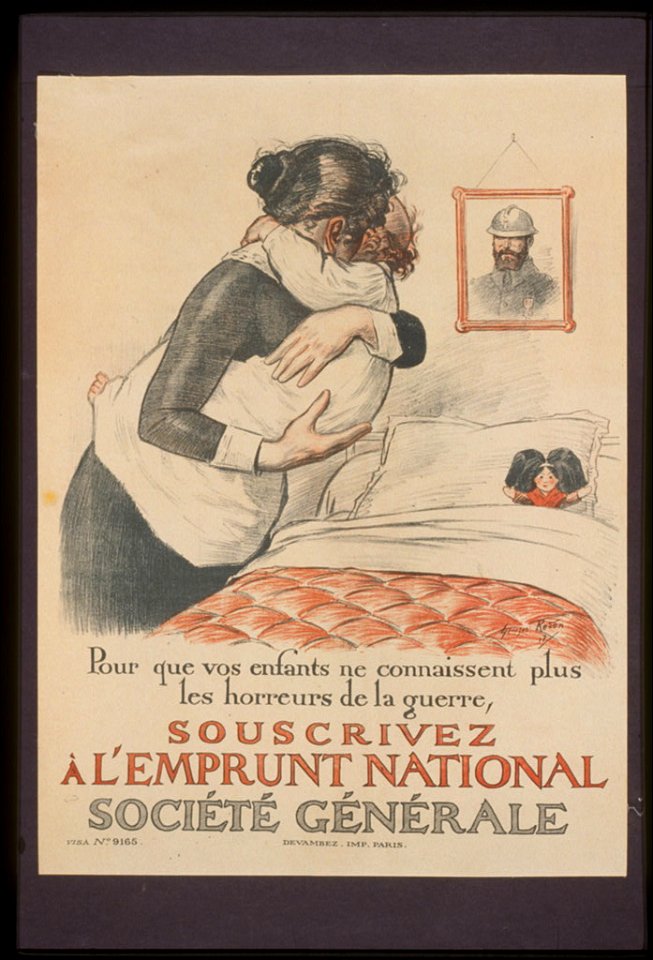 Pour que vos enfants ne connaissent plus les horreurs de la guerre, souscrivez á l'Emprunt National. Société générale LCCN99613773