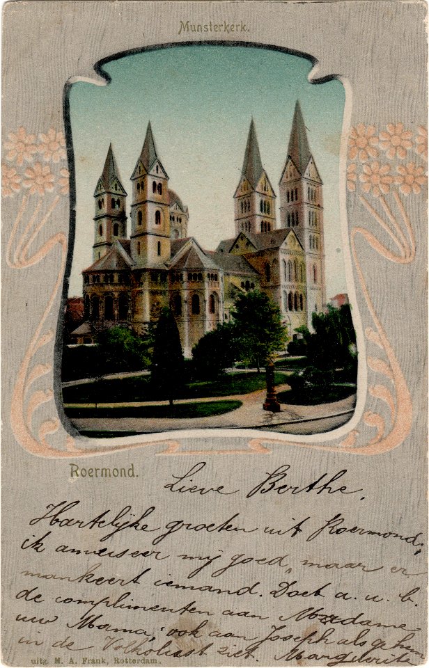 Postcard Munsterkerk, Roermond recto