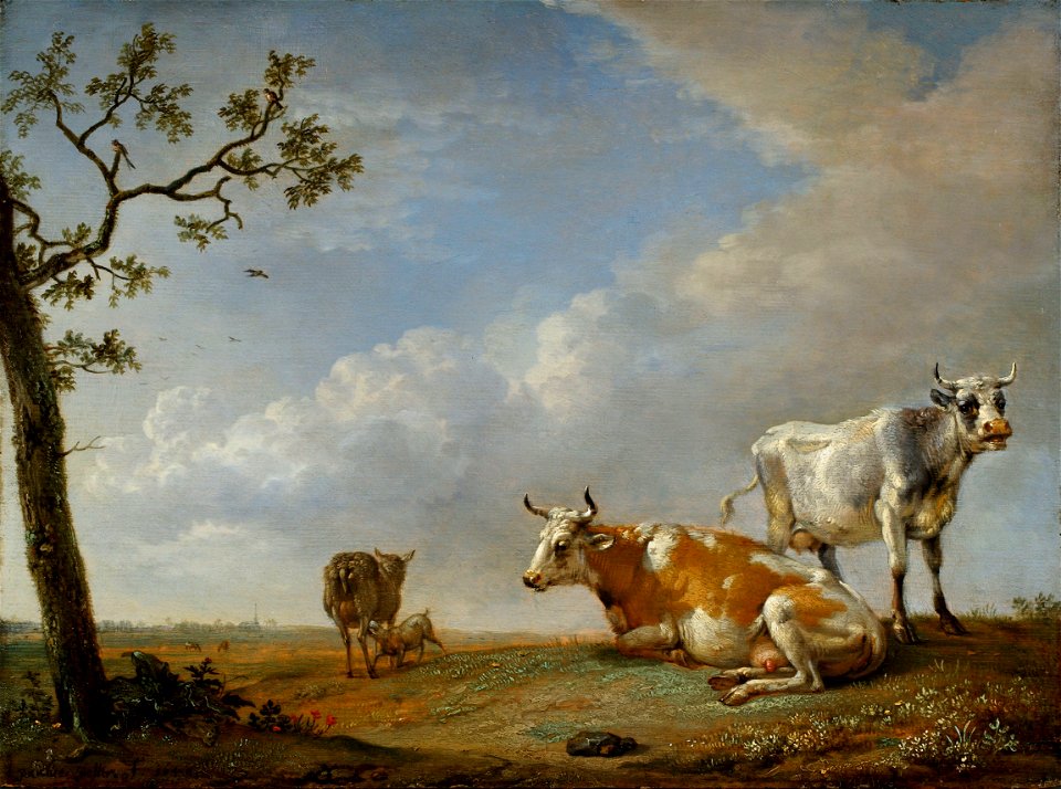 Paulus Potter - Rustende dieren op de weide (1650)
