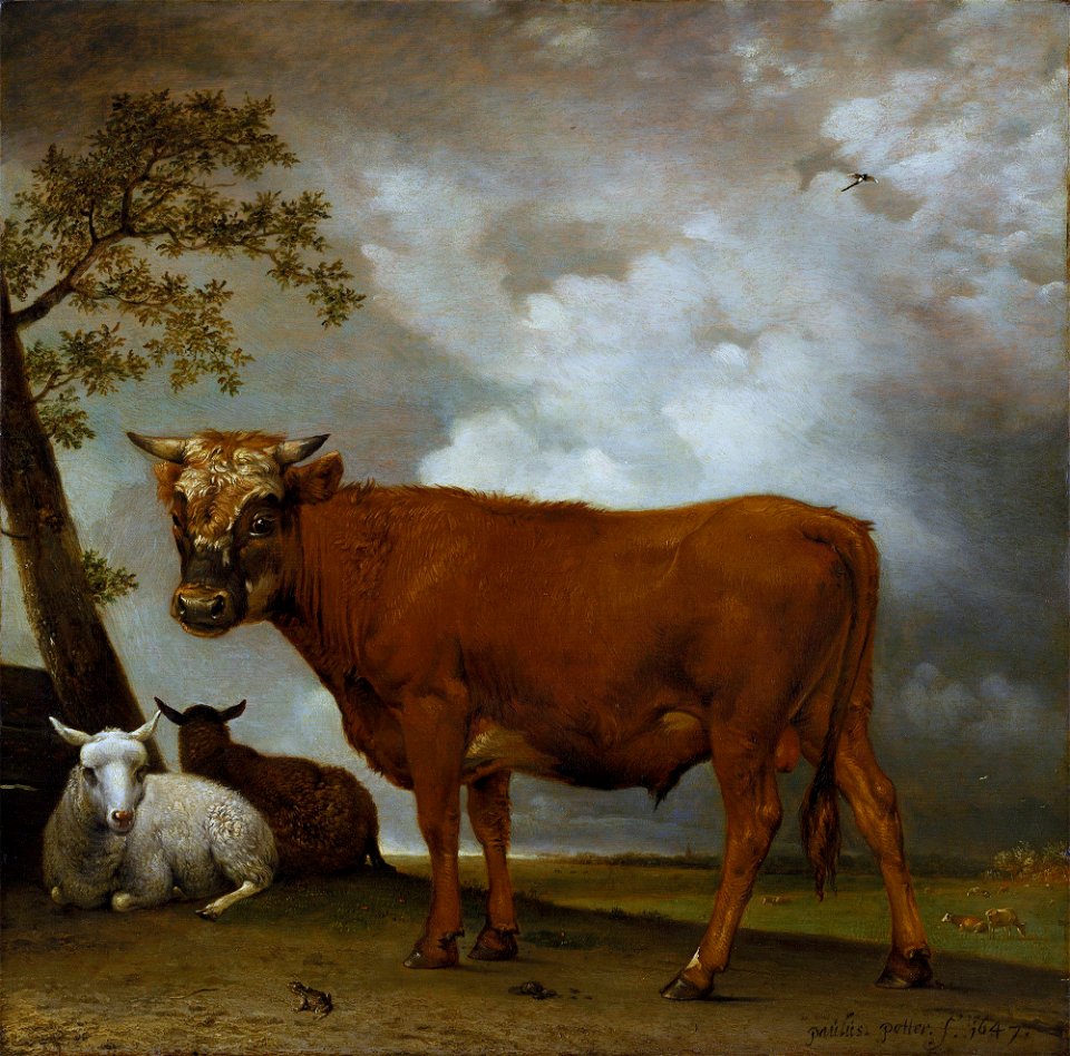 'A Young Bull in a Landscape' by Paulus Potter, 1647