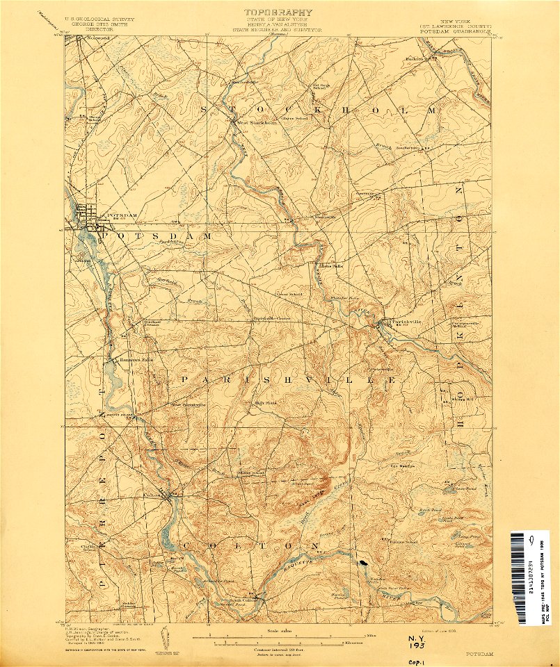 Potsdam New York USGS topo map 1906