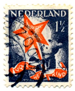 Postzegel 1933 voor het kind 1 cent. Free illustration for personal and commercial use.