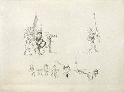 Poulbot F. - Lithography - Croquis divers (II) - ~28x38cm