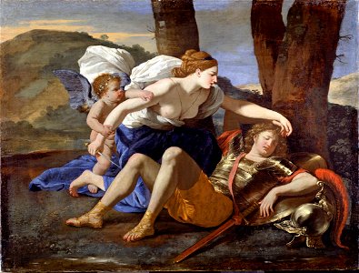 Poussin, Nicolas - Rinaldo and Armida - Google Art Project. Free illustration for personal and commercial use.