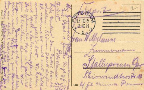 Potsdam, Brandenburg - Schlosspark Sanssouci (back) (Zeno Ansichtskarten)