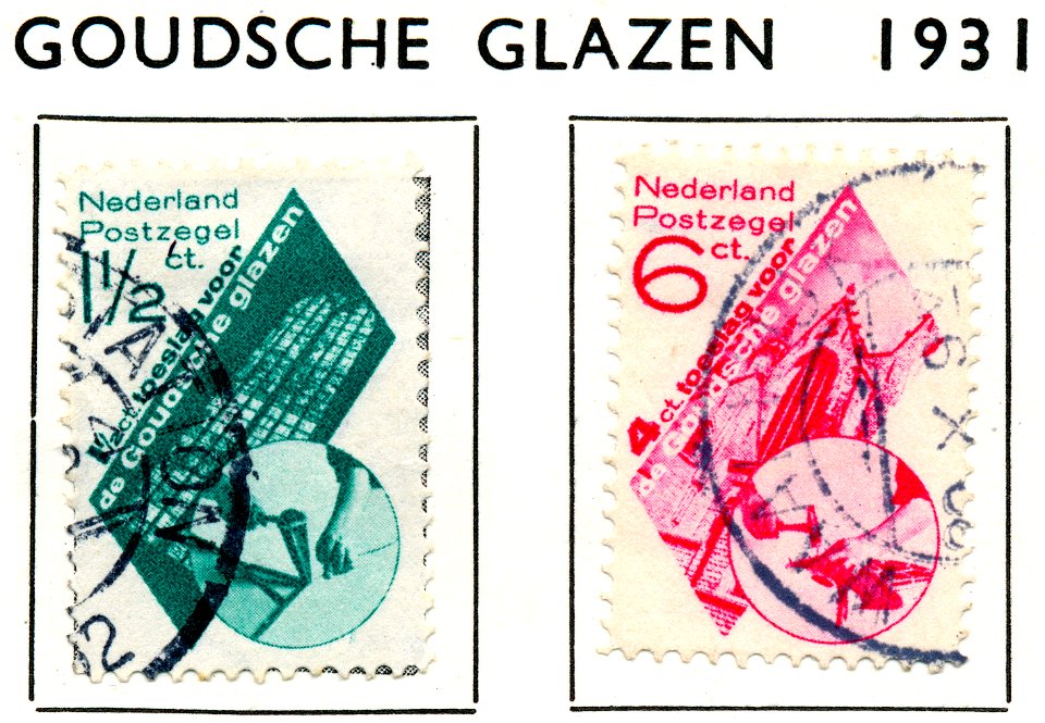 Postzegel 1931 goudse glazen