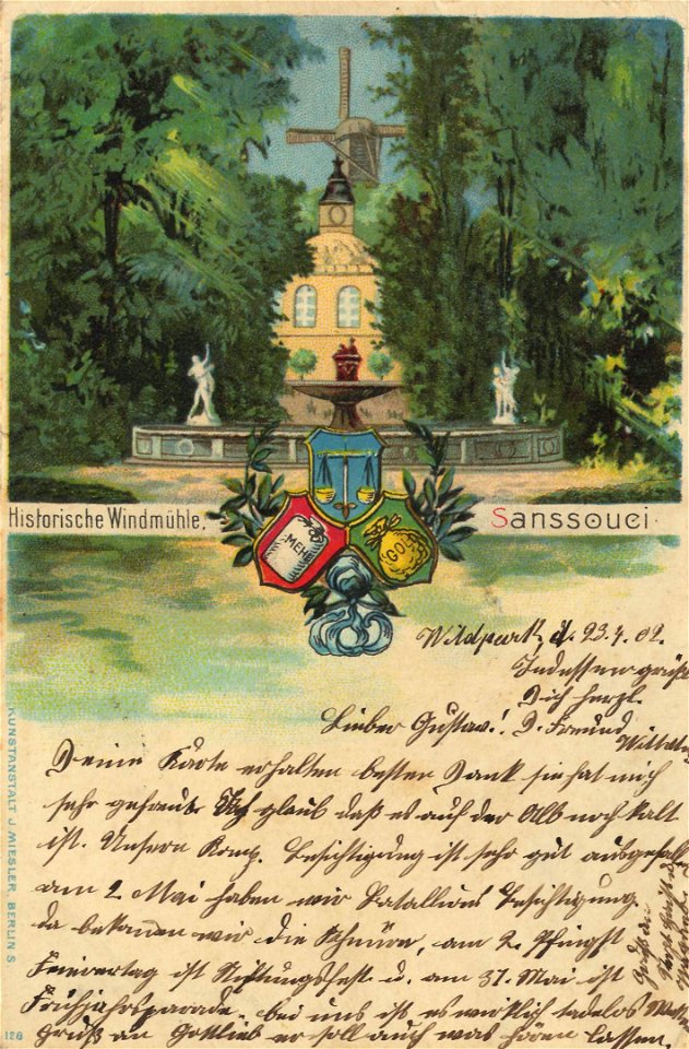 Potsdam, Brandenburg - Historische Windmühle bei Sanssouci (2) (Zeno Ansichtskarten)