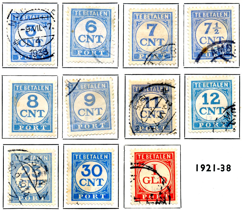Postzegel NL 1921 P nr69--79