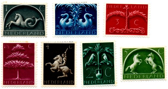 Postzegel NL 1943 nr405-411
