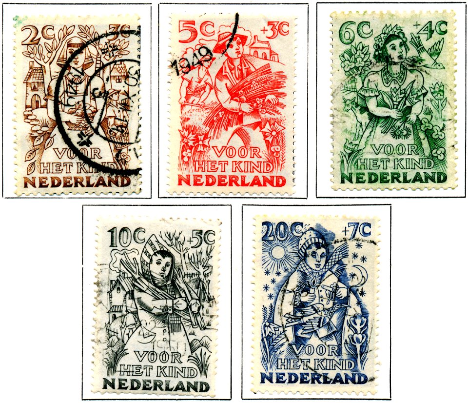 Postzegel NL nr544-548
