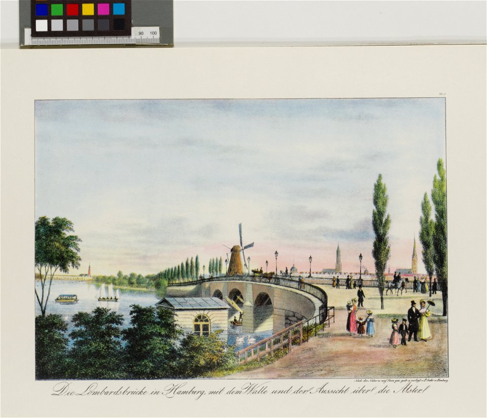 PPN787617350 Hamburgs Vergangenheit in bildlichen Darstellungen Die Lombardsbrücke in Hamburg, mit dem Walle und (1965)