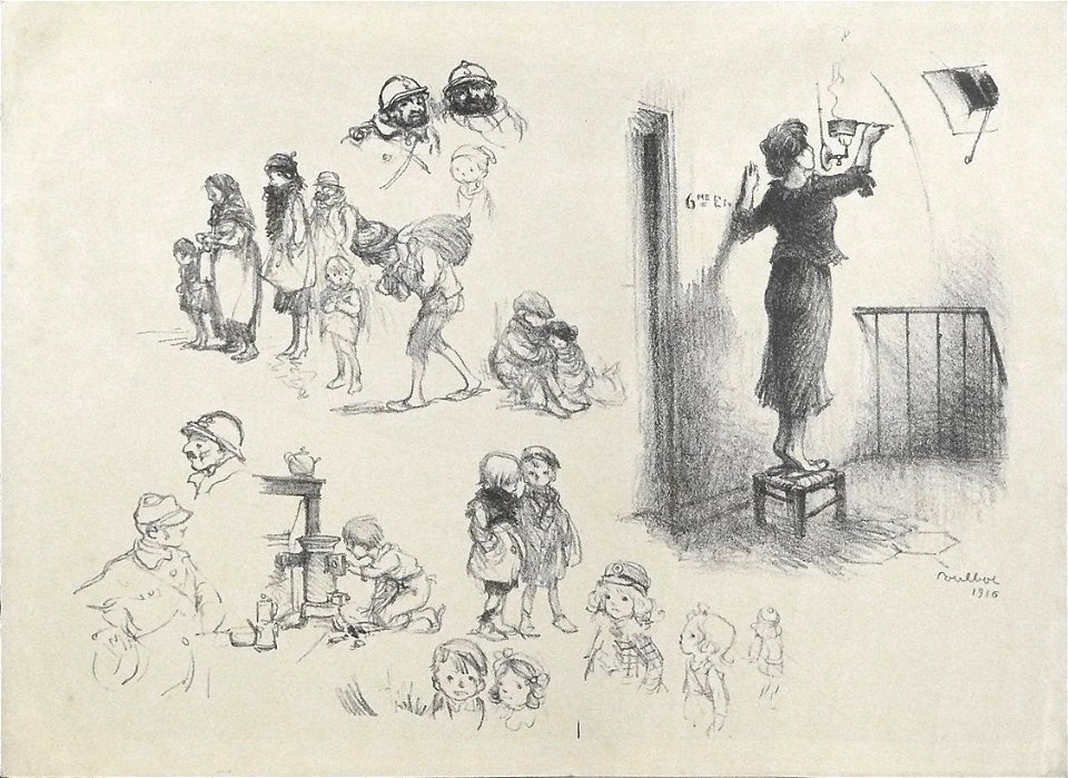 Poulbot F. - Lithography - Croquis divers (I) - ~28x38cm