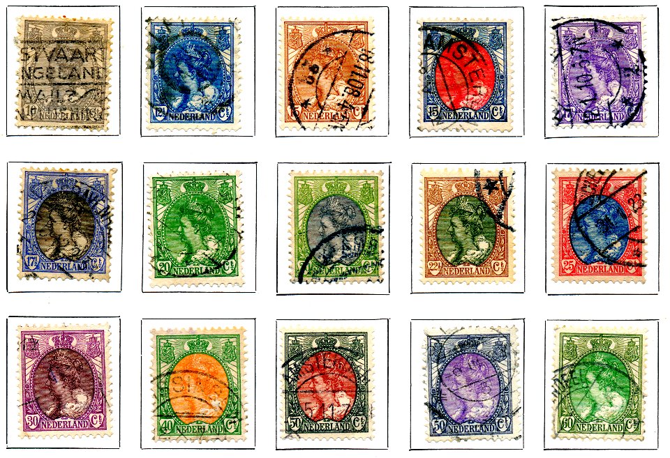 Postzegel 1899-1921 10-60 cent