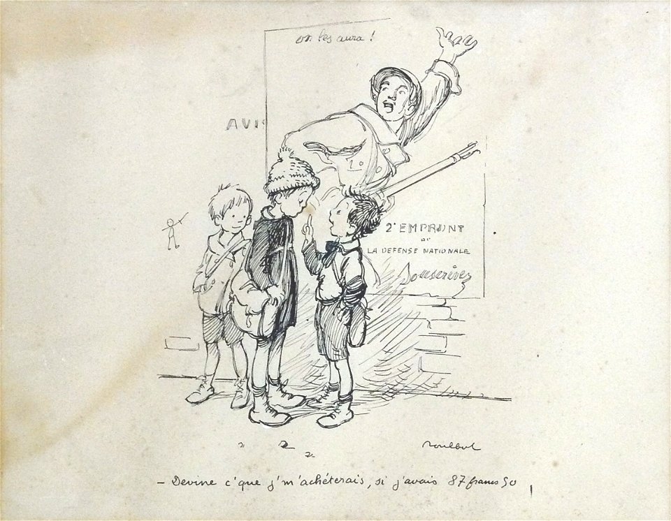 Poulbot F. - Ink - « Devine c’que j’m’acheterais si j’avais 87 francs 50 » - 25x32cm
