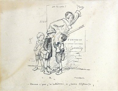 Poulbot F. - Ink - « Devine c’que j’m’acheterais si j’avais 87 francs 50 » - 25x32cm