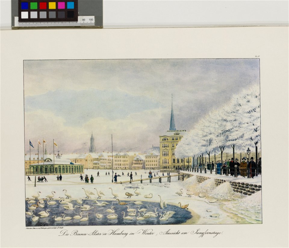 PPN787617350 Hamburgs Vergangenheit in bildlichen Darstellungen Die Binnen-Alster in Hamburg im Winter (1965)
