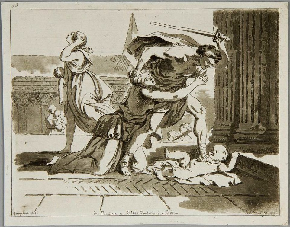 Poussin's Massacre of the Innocents - Saint-Non Engraving - Fogg Art Museum
