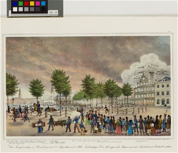 PPN787617350 Hamburgs Vergangenheit in bildlichen Darstellungen Der Jungfernstieg in Hamburg am 6-ten May 1842, um 6 Uhr Nachmittags (1965)