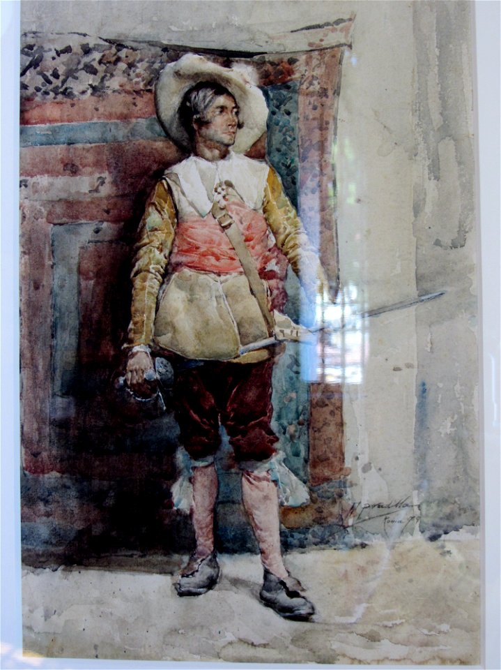 Pradilla, Francisco - Mosquetero -1879 acuarela sobre papel MMBAV fRF01