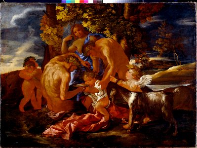 Poussin, Nicolas - The Nurture of Bacchus - Google Art Project. Free illustration for personal and commercial use.