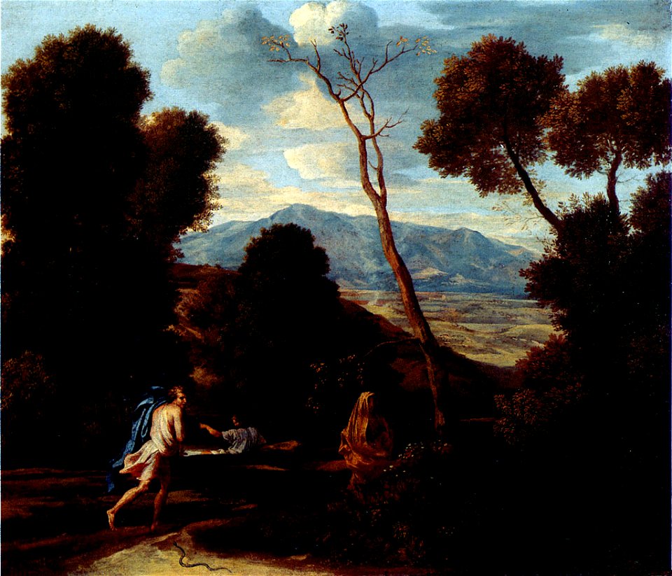 Poussin - Paysage avec un homme effrayé par un serpent - MBA Montréal