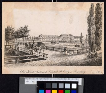 PPN790326043 Das Krankenhaus in der Vorstadt St. Georg in Hamburg (1837)