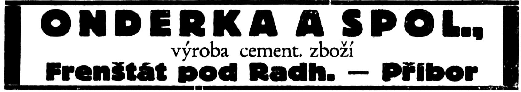 Pozor - 5.7.1934 - Advertisement of Onderka a spol