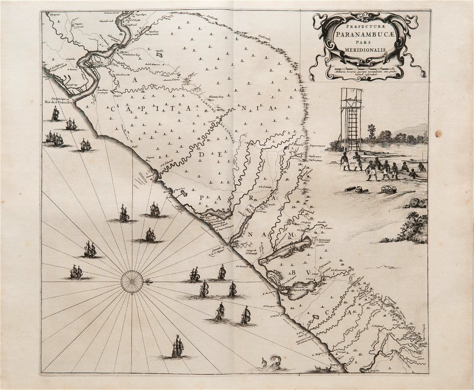 Praefecturae Paranambucae pars Meridionalis, da Coleção Brasiliana Iconográfica