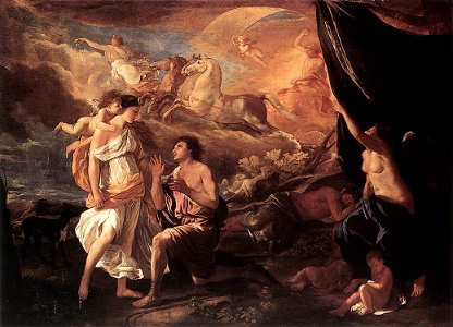 Nicolas Poussin - Selene and Endymion - WGA18278. Free illustration for personal and commercial use.