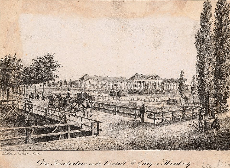 PPN790326043 Das Krankenhaus in der Vorstadt St. Georg in Hamburg (1837)