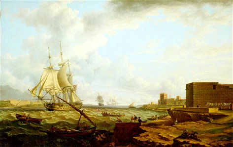 Charles Martin Powell - A Third-Rate Entering Port Mahon (1820)