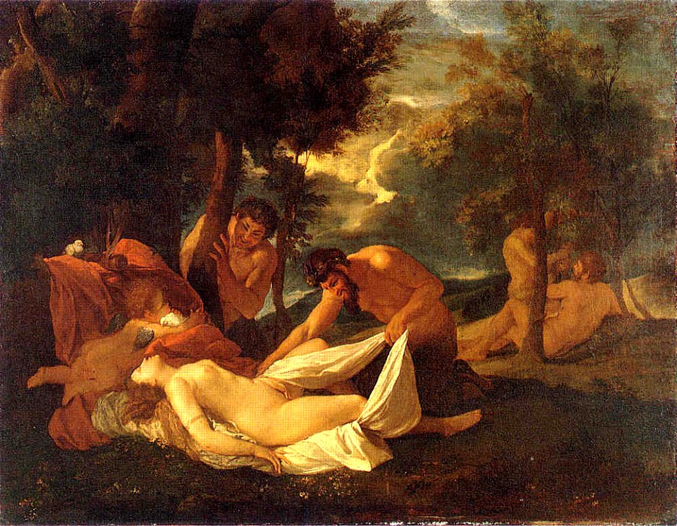 Poussin, Nicolas - Schlafende Venus, von Satyr überrascht - 1626