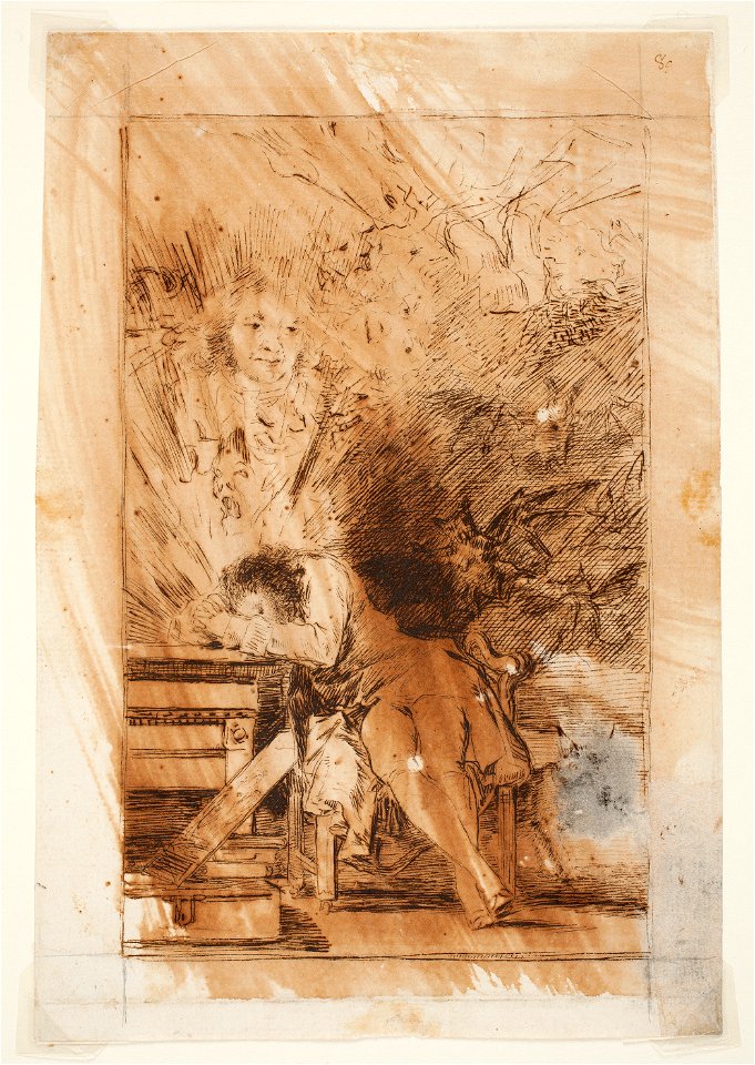 Prado - Los Caprichos - preparatory drawing - No. 43 - El sueño de la razon produce monstruos