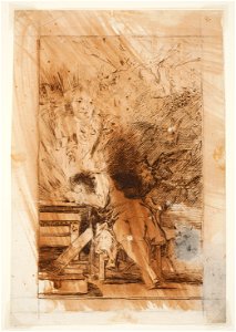 Prado - Los Caprichos - preparatory drawing - No. 43 - El sueño de la razon produce monstruos