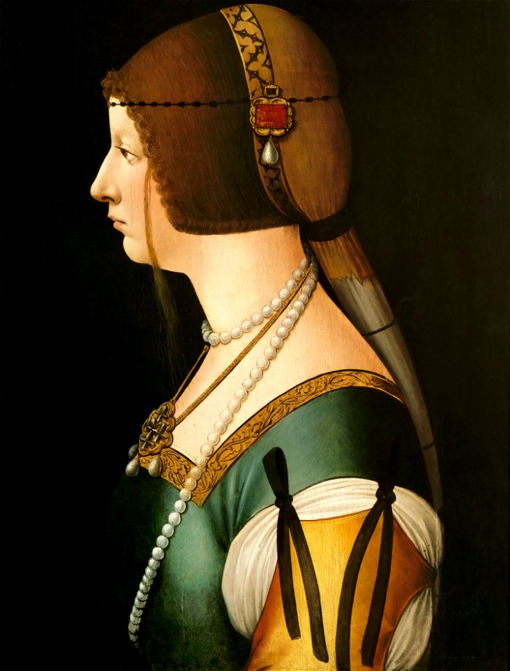 Ambrogio de Predis (workshop) - Bianca Maria Sforza (Kunsthistorisches Museum Wien)