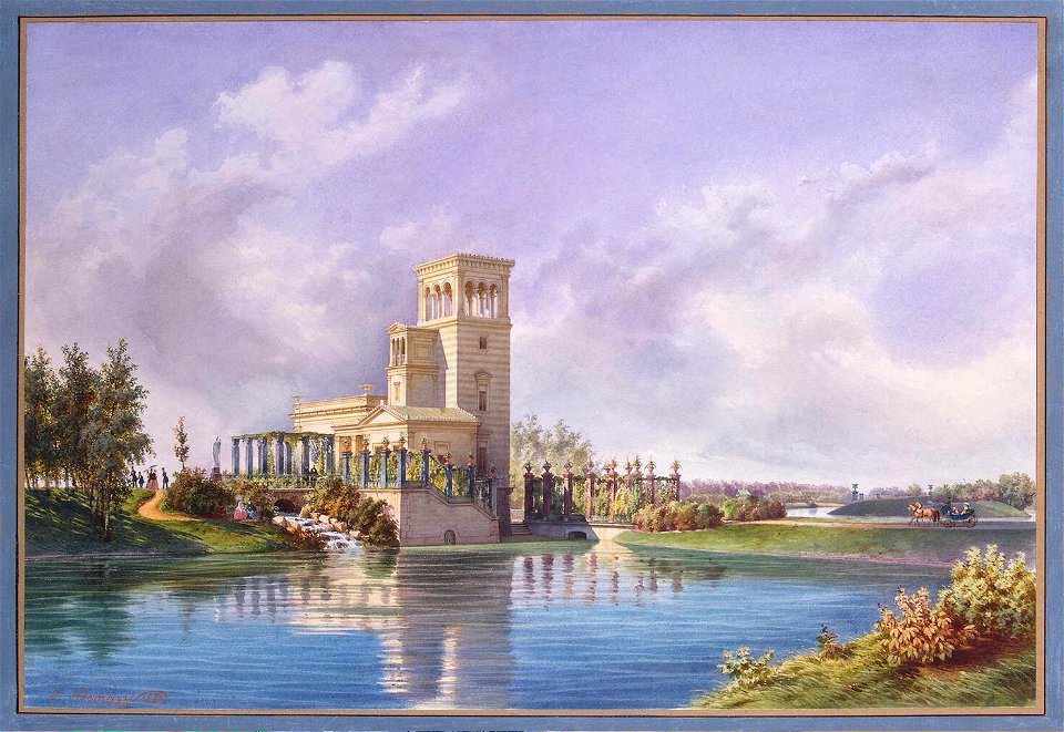 Premazzi. Rose Pavilion in the Lugovoi Park in Peterhof - 1850 (2)