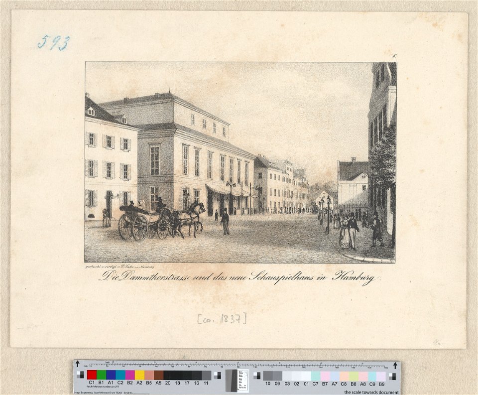 PPN81090375X Die Dammthorstrasse und das neue Schauspielhaus in Hamburg (1837)