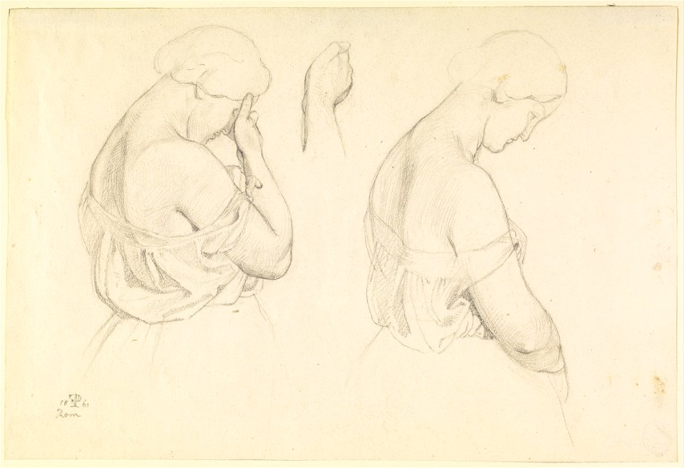 Friedrich Preller (I) - Two Female Figures in Half-Length and a Study of a Hand - Google Art Project