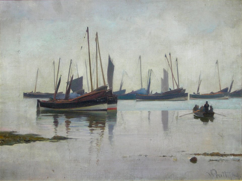 William Pratt - Fishing boats on a still sea (1884)