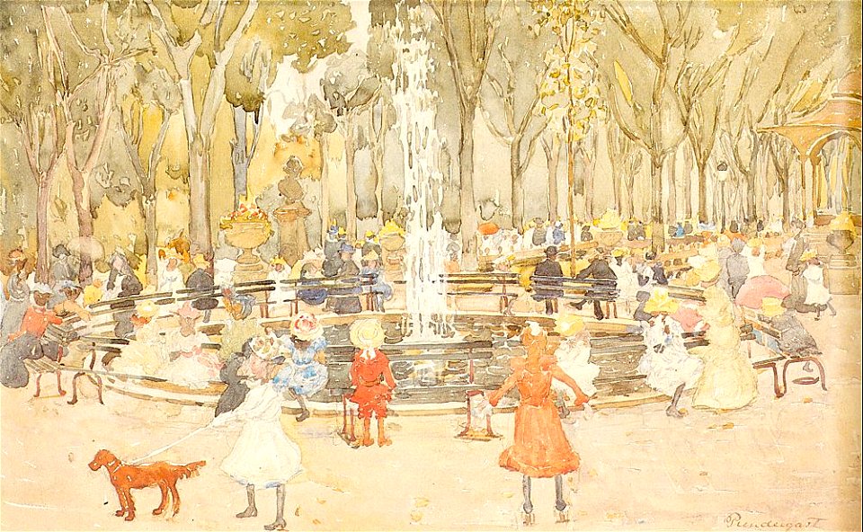 Prendergast Maurice In Central Park New York 1900-03