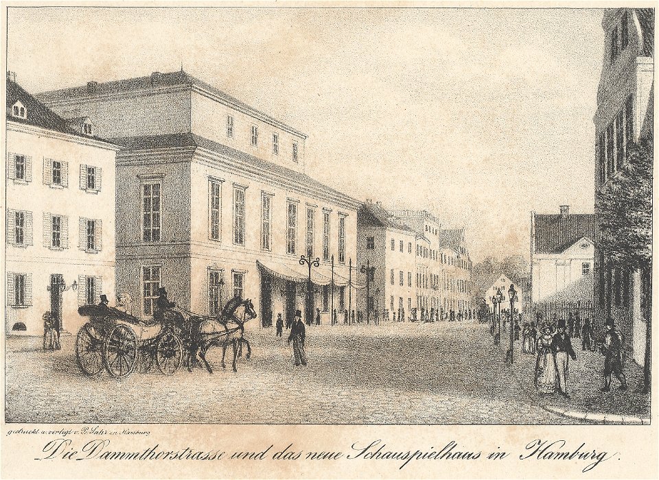 PPN81090375X Die Dammthorstrasse und das neue Schauspielhaus in Hamburg (1837)