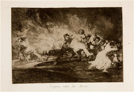 Prado - Los Desastres de la Guerra - No. 41 - Escapan entre las llamas