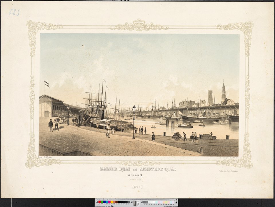 PPN851419178 Kaiser Quai und Sandthor Quai in Hamburg (1872)