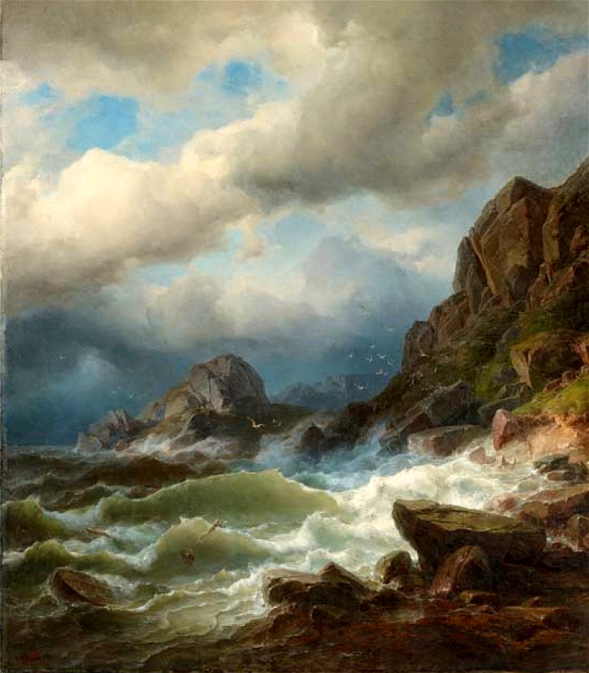 Friedrich Preller der Ältere - Sturm an der Küste (1856)